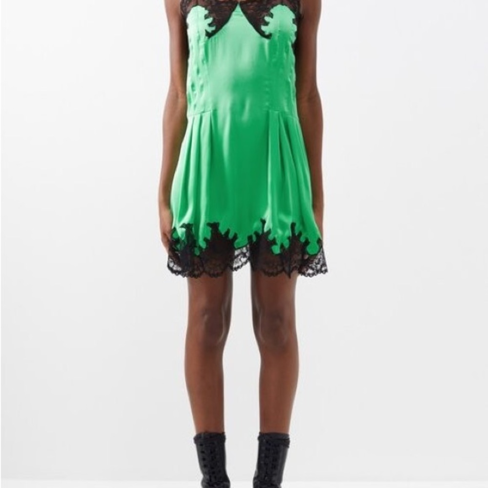 Paco Rabanne green slip dress